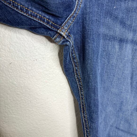 Wrangler Mens Jeans Size 31 Dark Wash Denim Blue Slim Straight Causal - Picture 10 of 12